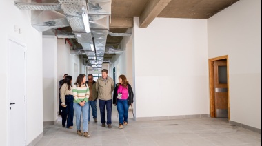 La obra del nuevo edificio de la Escuela Provincial N°40 de Ushuaia se encuentra en su etapa final