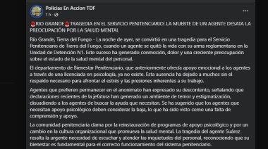 Suicidio de personal penitenciario desata debate sobre la atención en salud mental
