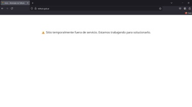 De manera llamativa, la web oficial del Municipio de Tolhuin, apareció desactivada