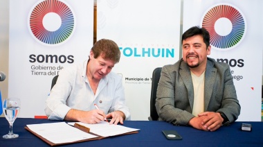 Melella y Harrington firmaron un convenio sobre pavimentación