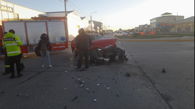 Choque en la esquina de Belgrano y Mosconi