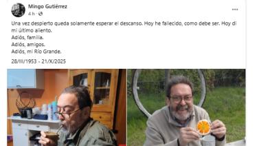 Último mensaje de Oscar “Mingo” Gutiérrez: una despedida plena de historia, cariño y barrio
