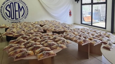 SOEM entrega tabla de fiambres y vino a sus afiliados como agasajo