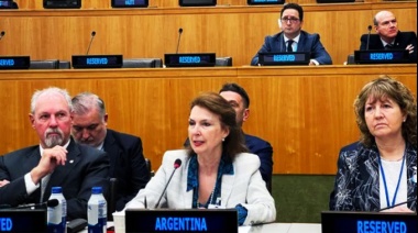 Mondino reafirmó el reclamo por Malvinas en la ONU