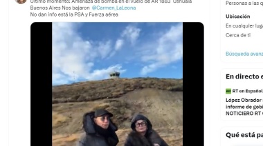 En Ushuaia evacuaron por amenaza de bomba un vuelo en el que iban Marcelo Polino y Carmen Barbieri