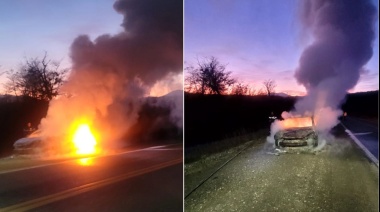 Por fallas mecánicas se incendió un auto en la Ruta 3