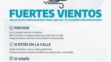 Alerta amarilla por fuertes vientos en Río Grande
