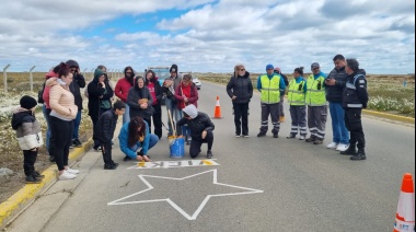 Pintaron una estrella amarilla sobre Avenida San Martín por Victoria Abril Prada
