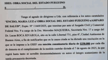 La Justicia multa a la OSEF con $250.000 por día por incumplir una orden judicial