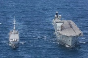 Ejercicios militares de buques franceses en Tierra del Fuego
