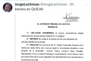 Lechman activa la vía de la queja ante la Corte Suprema y sostiene que el debate constitucional sigue abierto