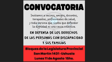 El lunes se manifestarán las personas con discapacidad frente a los bloques legislativos