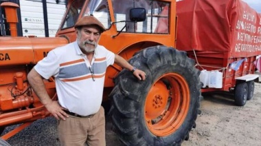 Empleado bancario jubilado recorre el país en tractor con destino a Tierra del Fuego