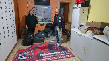 Peña sanlorencista donó ropa y alimentos a comedor comunitario
