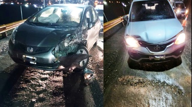 Provocó un triple choque y abandonó el vehículo