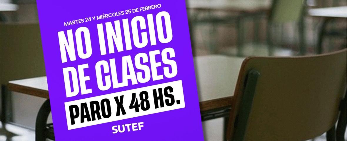 SUTEF rechazó el 1% y el ciclo lectivo 2026 arranca con un paro de 48 horas