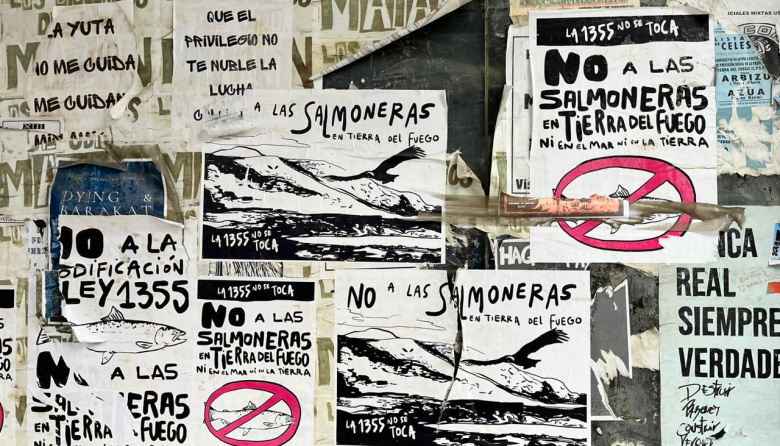 Trasladaron Bs. As. la protesta contra la instalación de salmoneras en el Canal Beagle