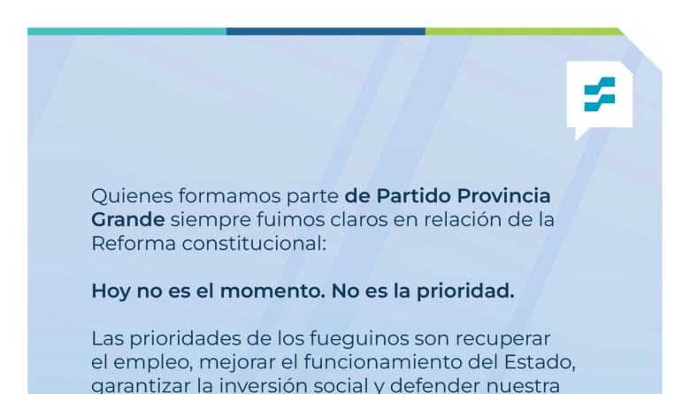 Provincia Grande reafirma su postura: “Hoy no es momento de reforma, sí de trabajo y producción”