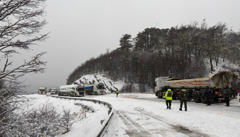 Alerta por hielo y nieve en el tramo entre Tolhuin y Ushuaia
