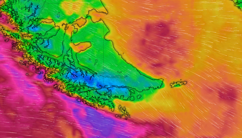 Emitieron una alerta amarilla por fuertes vientos para este fin de semana en Tierra del Fuego
