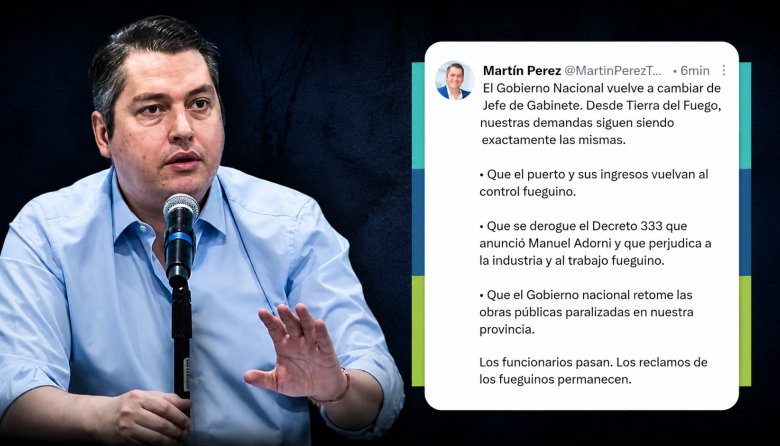 Martín Perez reiteró los reclamos de Tierra del Fuego tras el cambio de jefe de Gabinete nacional