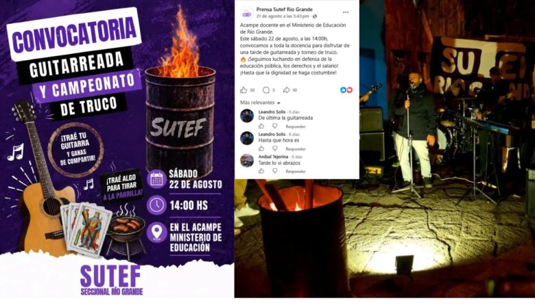 La particular convocatoria al acampe docente frente al Ministerio
