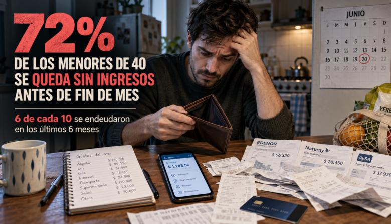 El 72% de los menores de 40 años se queda sin ingresos antes de fin de mes