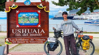 Joven californiano pedaleó desde Alaska hasta Ushuaia