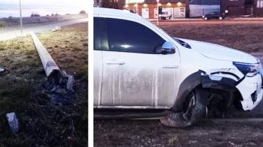 Conductor derribó un poste en la rotonda del CEMEP