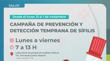 Lanzan una campaña de prevención y detección temprana de sífilis