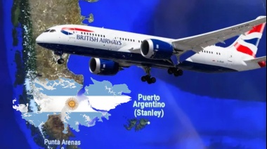 British Airways designó "Puerto Argentino" a la capital de las Malvinas en sus mapas a bordo