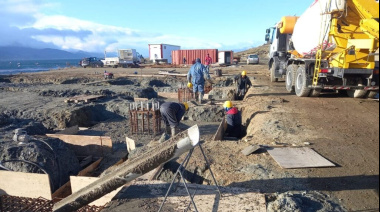 Concluyó la obra de la platea base para el centro logístico antártico en Ushuaia