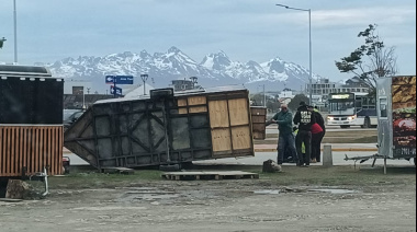 Ushuaia enfrenta vientos persistentes y ráfagas de hasta 90 km/h que causan estragos