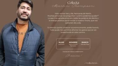 Unidos por Martín Thompson: lanzan colecta solidaria para acompañar su recuperación