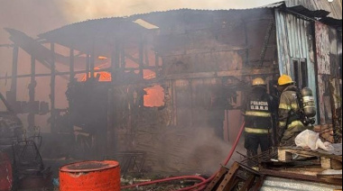 Se incendió un taller en desuso, esta madrugada