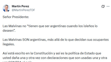 Duro rechazo de Martín Perez a la posición de Javier Milei