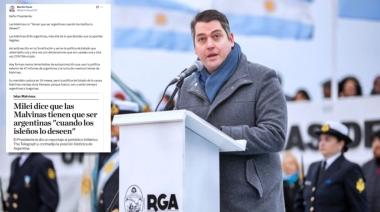 Martín Perez corrigió a Milei y reafirmó que las Malvinas son argentinas, no de los isleños