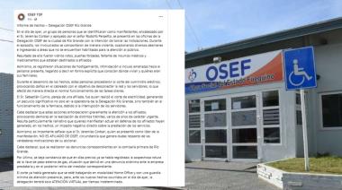 Tras una protesta, OSEF denunció hechos de violencia y suspendió la atención presencial en Río Grande