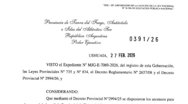 El Gobierno de Tierra del Fuego dispuso ascensos en la Policía por equidad y con retroactividad a enero de 2026