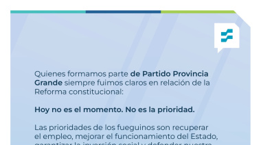 Provincia Grande reafirma su postura: “Hoy no es momento de reforma, sí de trabajo y producción”