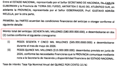 Auxilio récord para Tierra del Fuego: Nación acordó un anticipo por $80 mil millones
