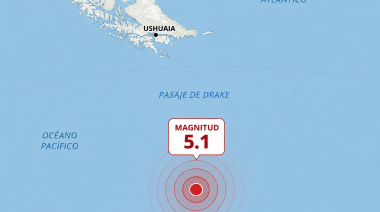 Registraron un sismo de magnitud 5,1 en el Pasaje de Drake