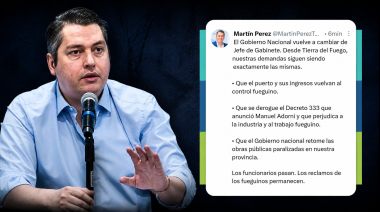 Martín Perez reiteró los reclamos de Tierra del Fuego tras el cambio de jefe de Gabinete nacional