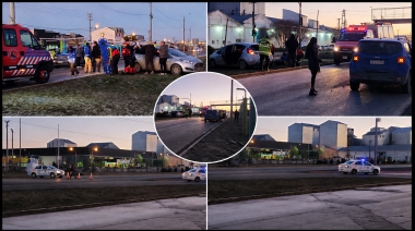 Choque múltiple cerca de la rotonda de La Trucha: una mujer fue trasladada al hospital