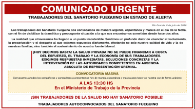 Sanatorio Fueguino al límite: denuncian atraso salarial, aguinaldos impagos y vaciamiento