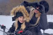 Luciana Salazar y Flavio Mendoza vivieron una jornada familiar en la nieve fueguina