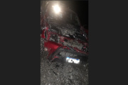 Una camioneta impactó con una vaca sobre la ruta 3