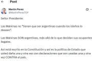 Duro rechazo de Martín Perez a la posición de Javier Milei