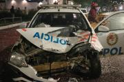 Ushuaia: un patrullero quedó destruido tras un violento choque en pleno centro